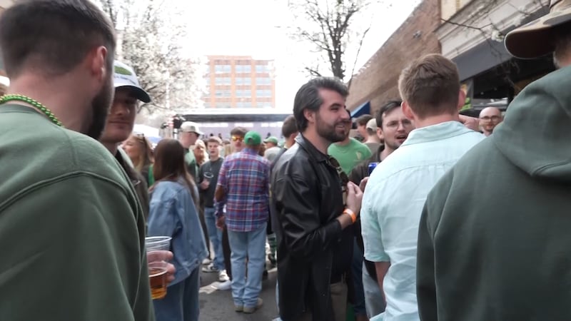 Crowds took over a block of Roanoke's downtown streets to celebrate St. Patrick's Day at...