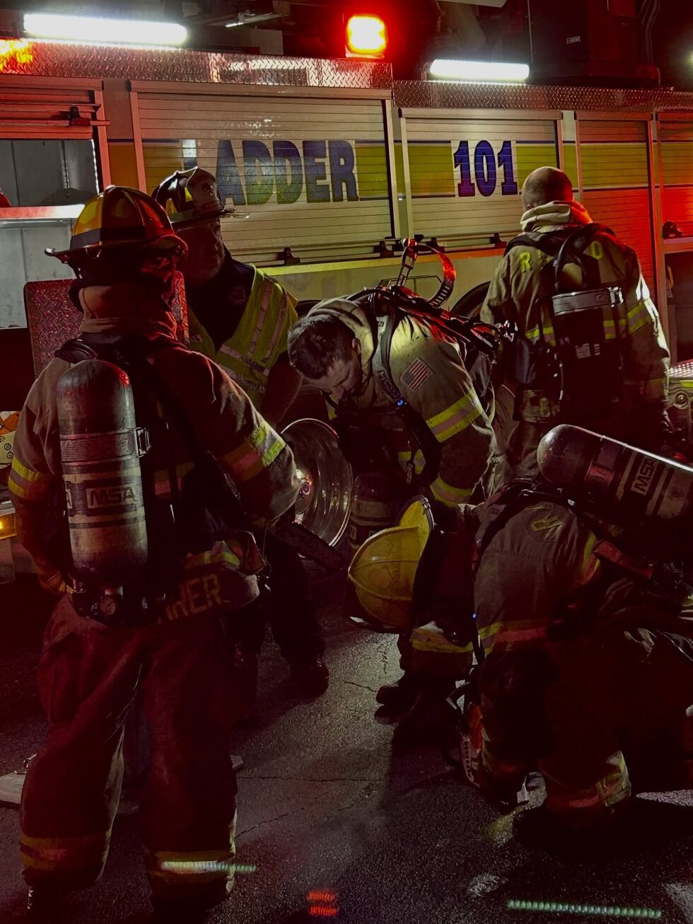 Firefighters encountered significant flames coming from the rear deck of the residence.