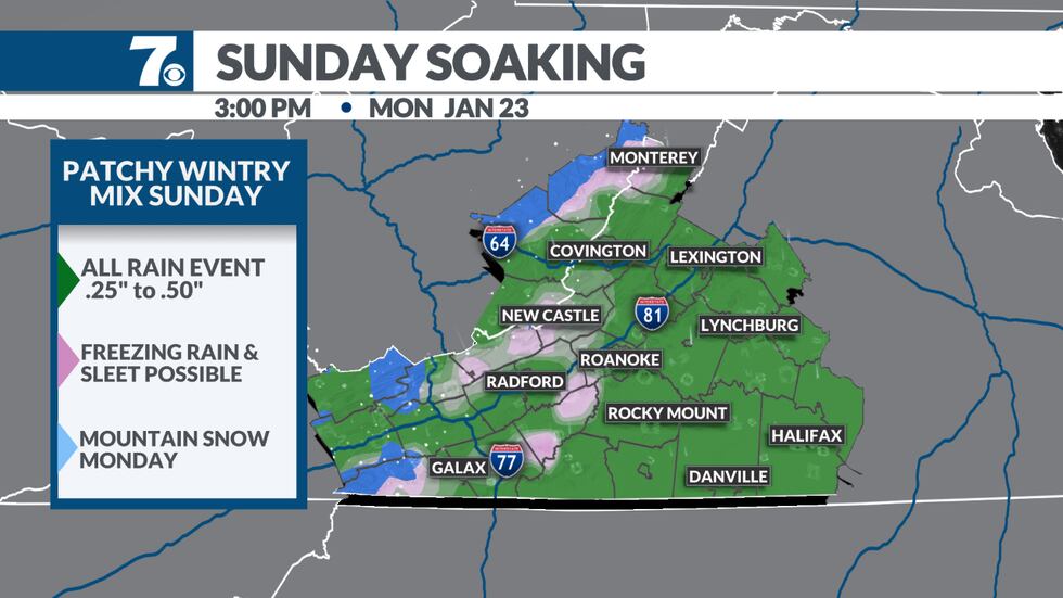 Vining Weather Map Cold rain, light wintry mix likely Sunday