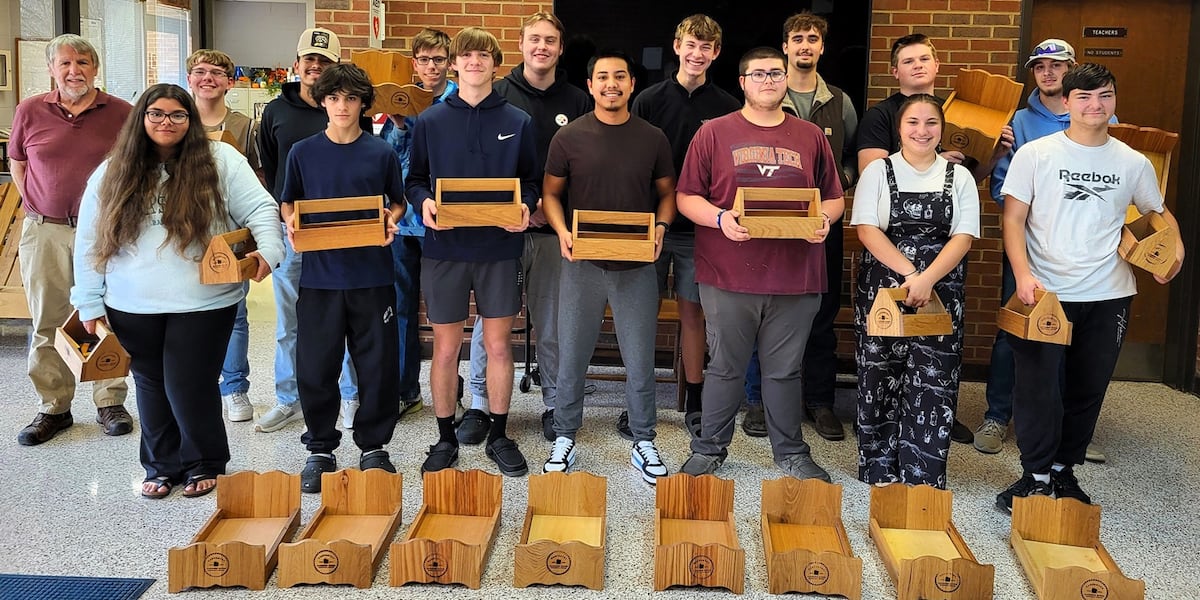 Carpentry students make handcrafted wood items for community project