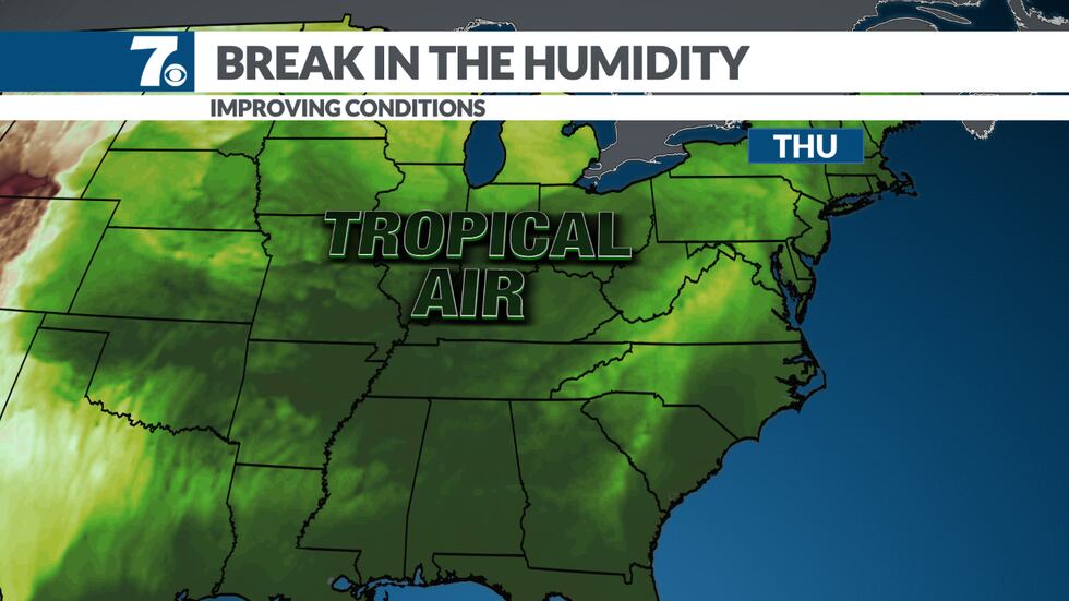 Strong Humidity Weather Heat & humidity slowly return; watching Thursday for possible strong storms