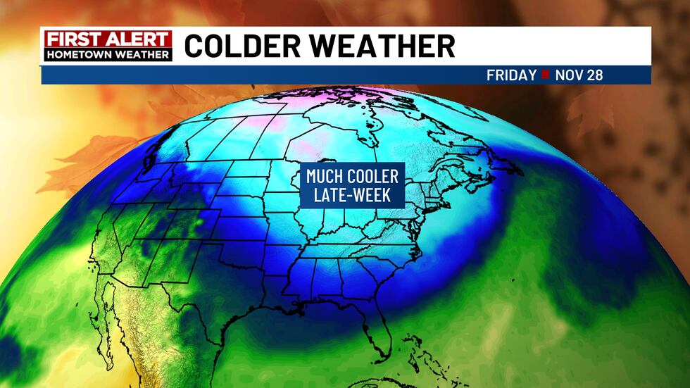 First Alert: Showers, Wind Then Cold 4 High temperatures this weekend will fall between 30 and 40.