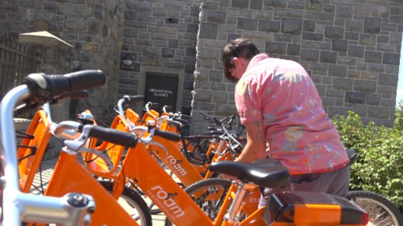 Virginia Tech Bike Rack Virginia Tech students participate in first ever sustainability bike ride