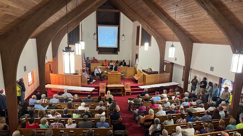 Concerned citizens meeting held at Mill Creek Community Church in Chatham.