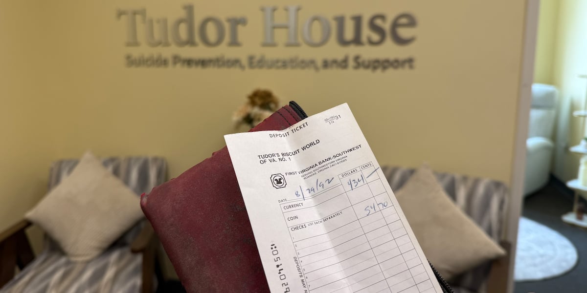 Decades old Tudor's Biscuit World deposit bag donated to Tudor House