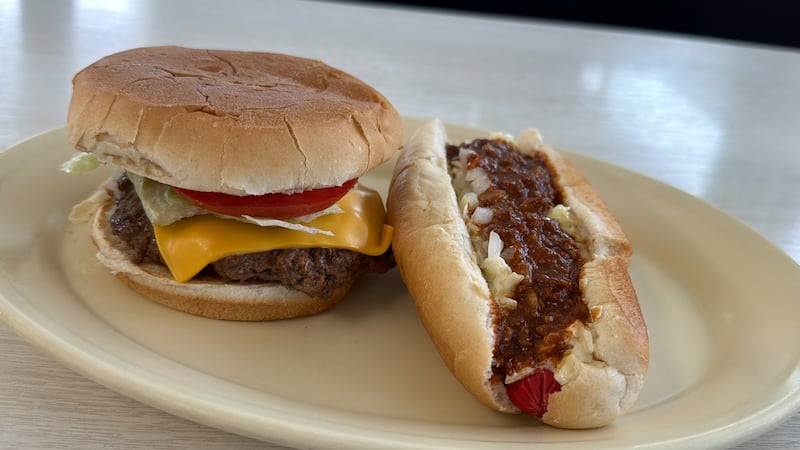 Cheeseburger & Hot dog at Chef's Drive-In on Main Street in Altavista, VA