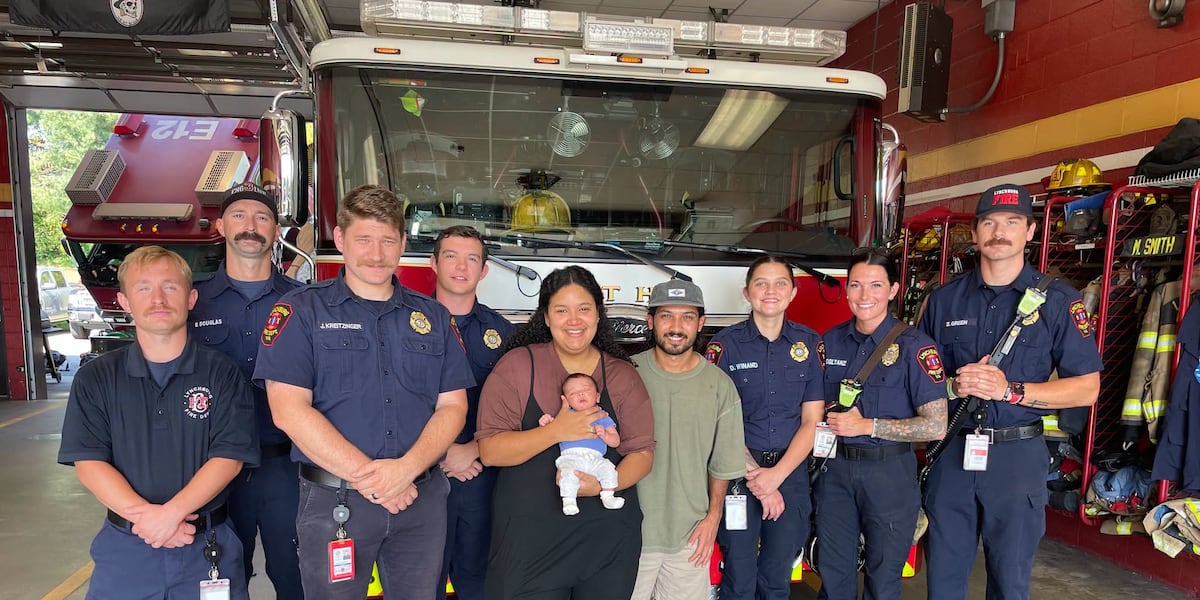 Lynchburg family reunites with EMTs who helped deliver their baby