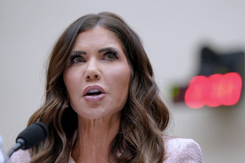 Homeland Security Secretary Kristi Noem testifies during a House Committee on the Judiciary...