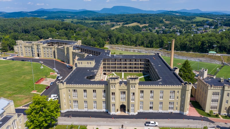 FILE - This July 15, 2020, file photo shows the barracks at Virginia Military Institute in...
