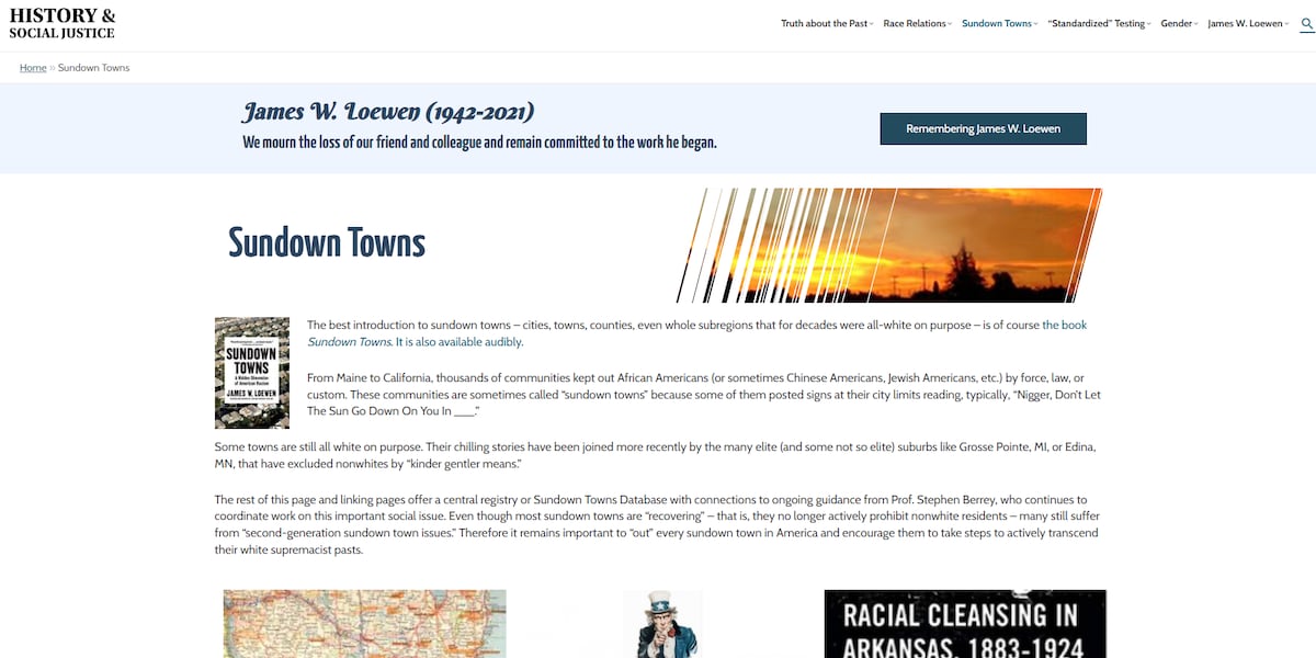 Sundowntown Map Historians discuss Sundown Towns and their impact on Black Americans