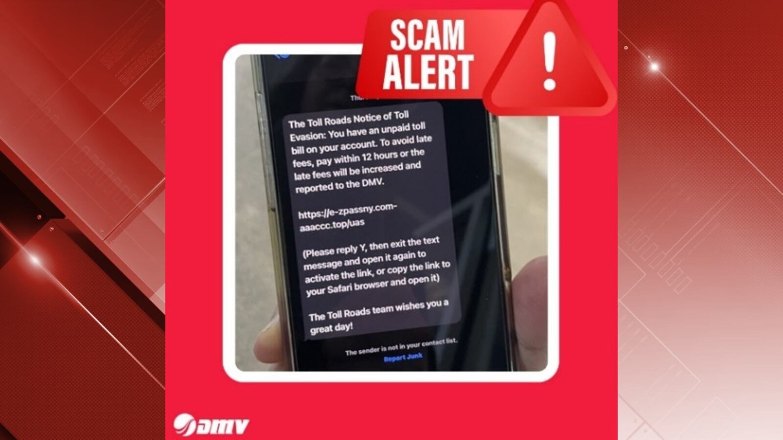 Dmv Scam DMV warns drivers of toll charge text scam