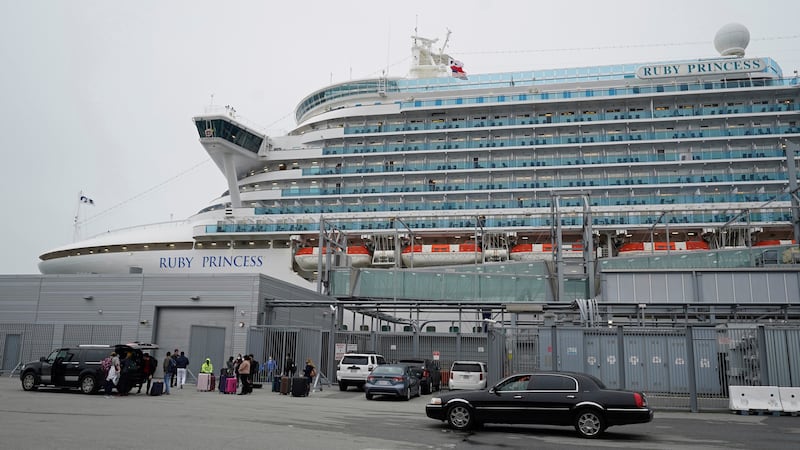 FILE - The Ruby Princess is docked in San Francisco, Thursday, Jan. 6, 2021. (AP Photo/Eric...