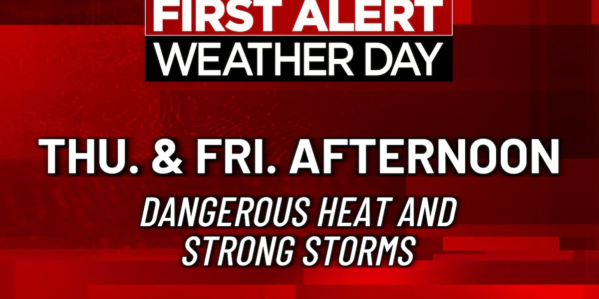 First Alert Weather Day this afternoon & Friday afternoon