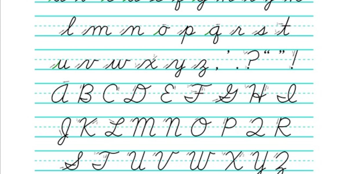 Cursive writing required for Illinois elementary students