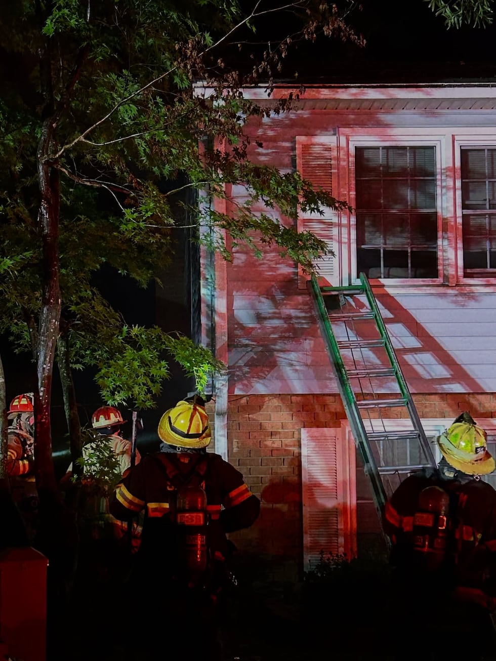Emergency services responded to a house fire in Cave Spring.