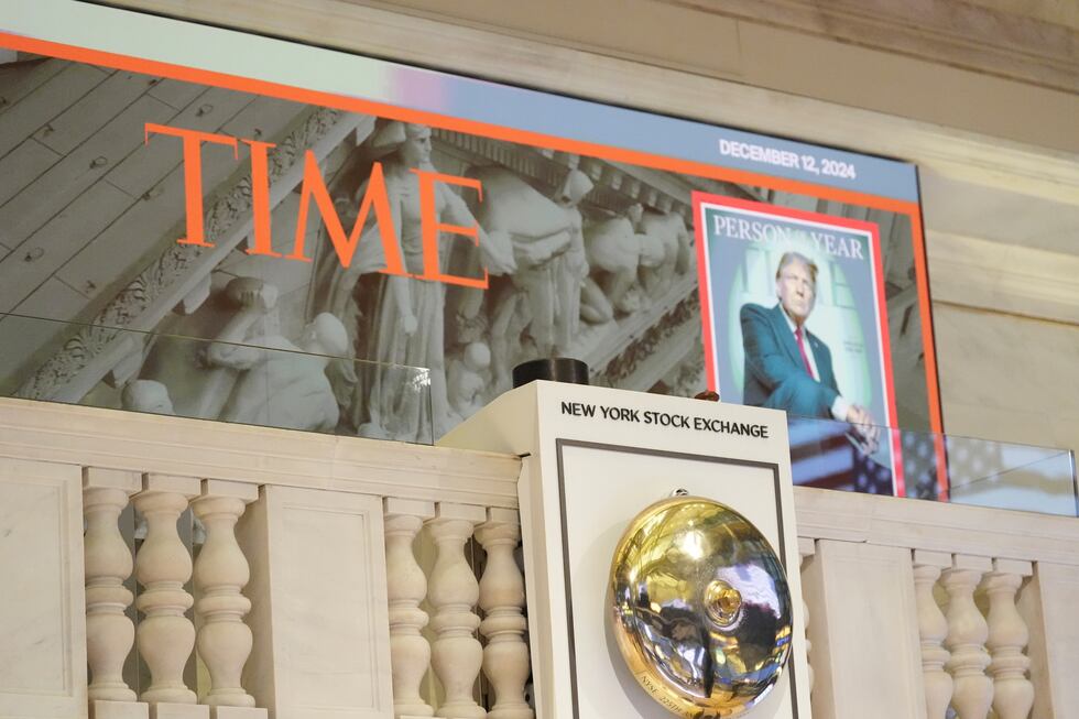 A cover of Time magazine's person of the year, shows President-elect Donald Trump, before he...