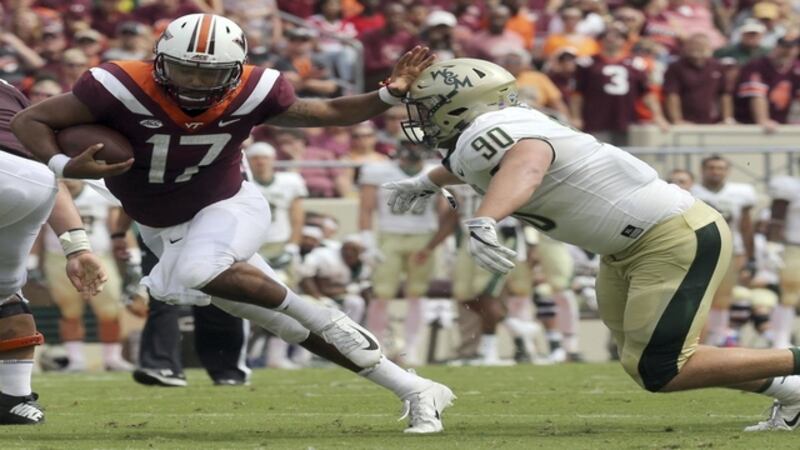Jackson Sharp Peoples, Jackson sharp as No. 12 Hokies beat Tribe 62-17