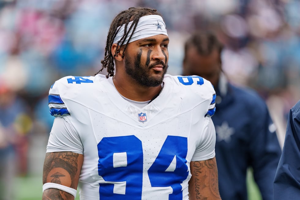 Dallas Cowboys defensive end Marshawn Kneeland (94) looks on during an NFL football game...