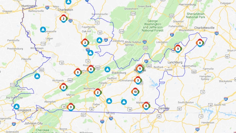 Apc Map Appalachian Power reports thousands of outages in our region Thursday night