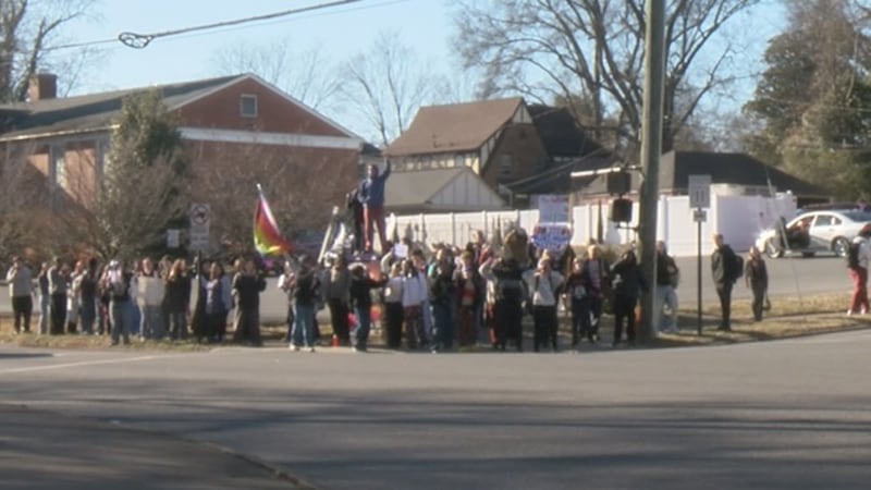 One group of an estimated hundreds of Roanoke students protesting ICE raids
