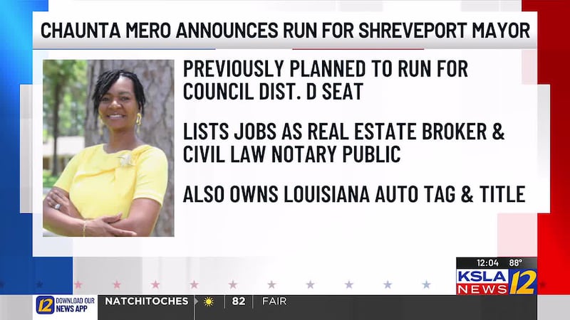Announcing their run for Shreveport mayor is Chaunta Mero.