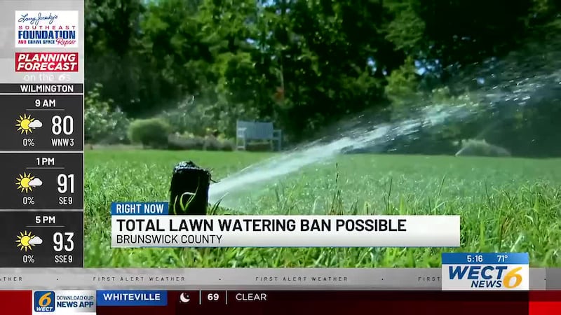 Brunswick County is warning residents that a complete ban on irrigation could be coming if...