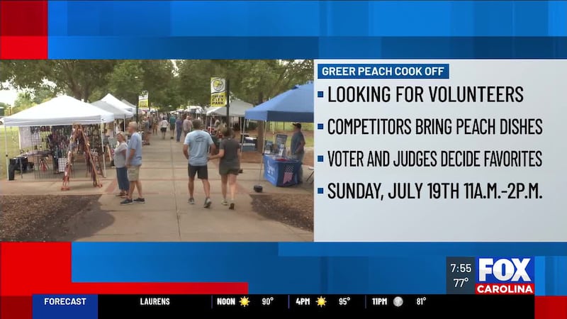 Greer Peach Cook Off returns July 19