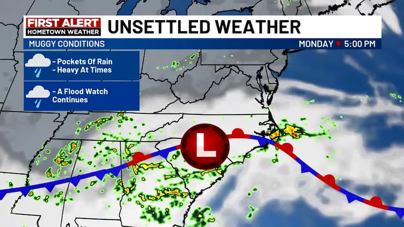 Showers dwindle later today.
